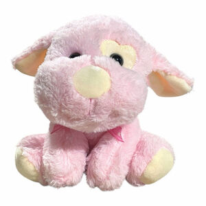 Homerbest Puppy Dog Plush Stuffed Animal Pink White Valentine Heart Eye Love 7"